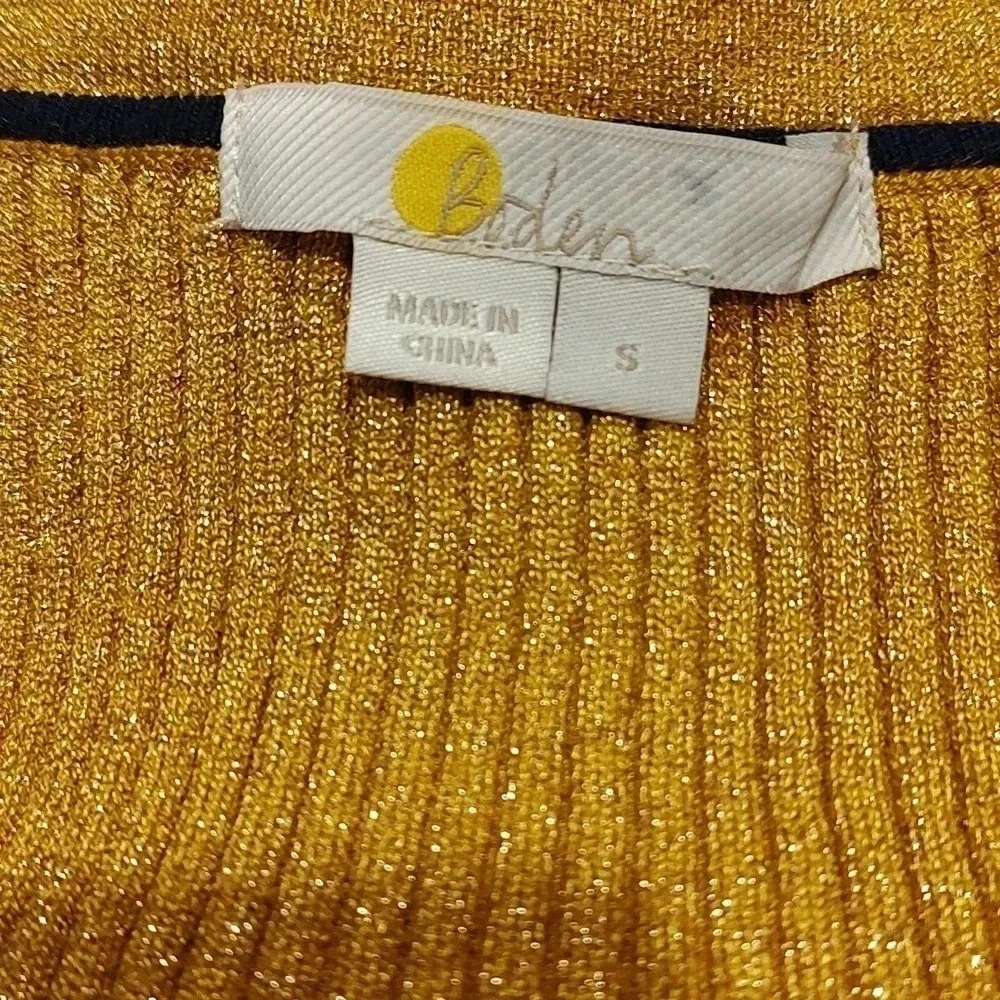 Boden Gold Ribbed Metallic Cardigan - Picture 9 of 9